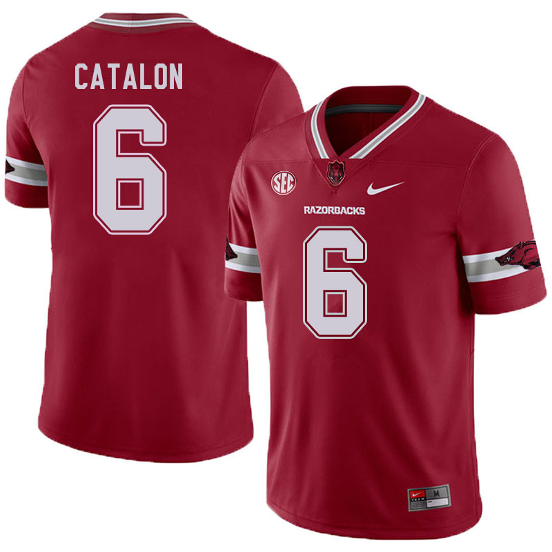 Men #6 Kendall Catalon Arkansas Razorbacks College Football Jerseys Sale-Alternate